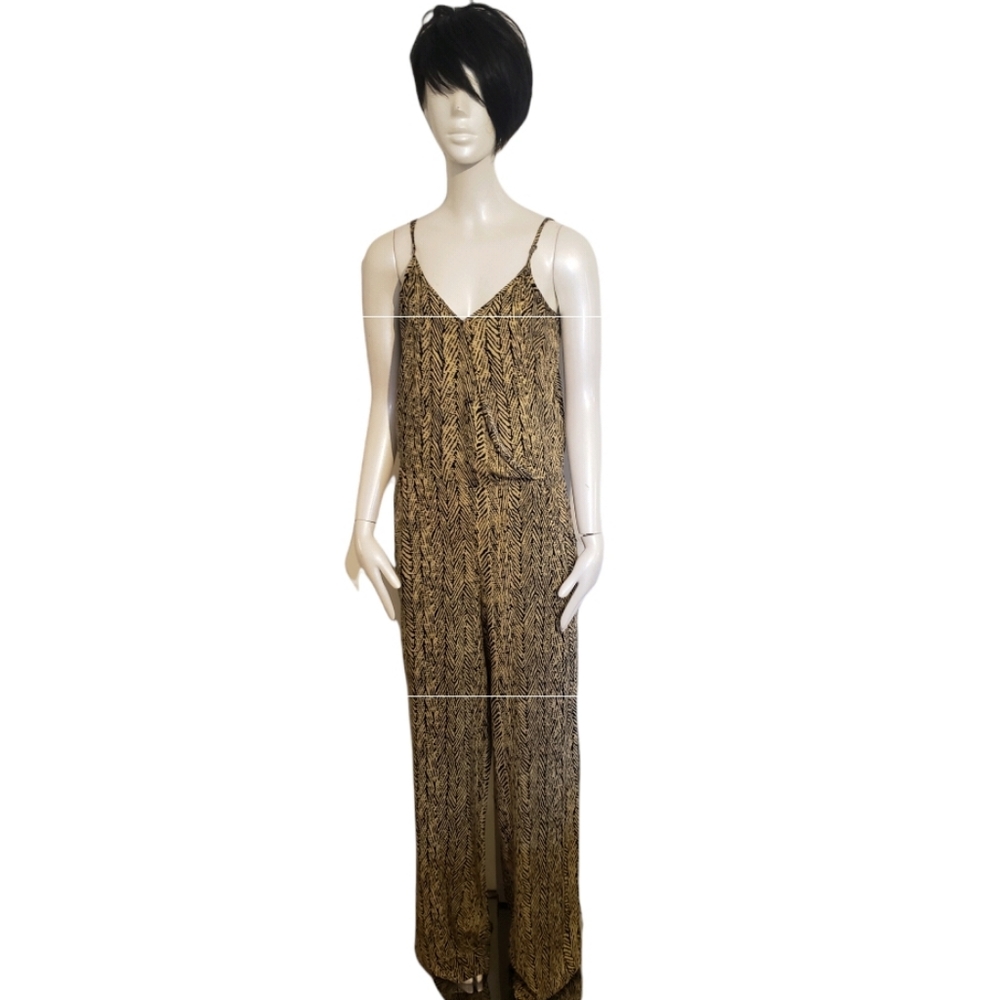 Spoon Safari Print Spaghetti Strap Jumpsuit Size L